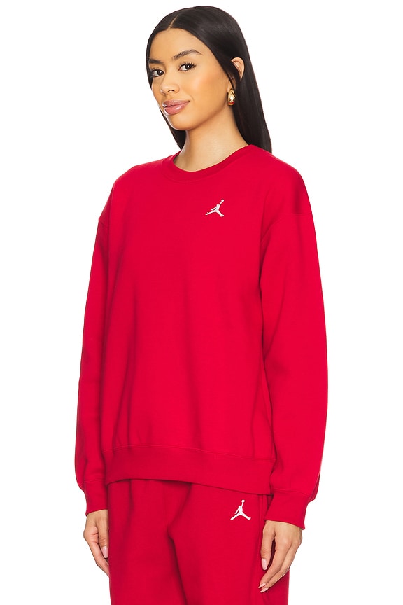 view 2 of 4 Brooklyn Fleece Crewneck Sweatshirt in Gym Red & White