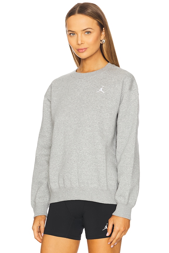 view 2 of 5 Brooklyn Fleece Crewneck Sweatshirt in Dark Grey Heather & White