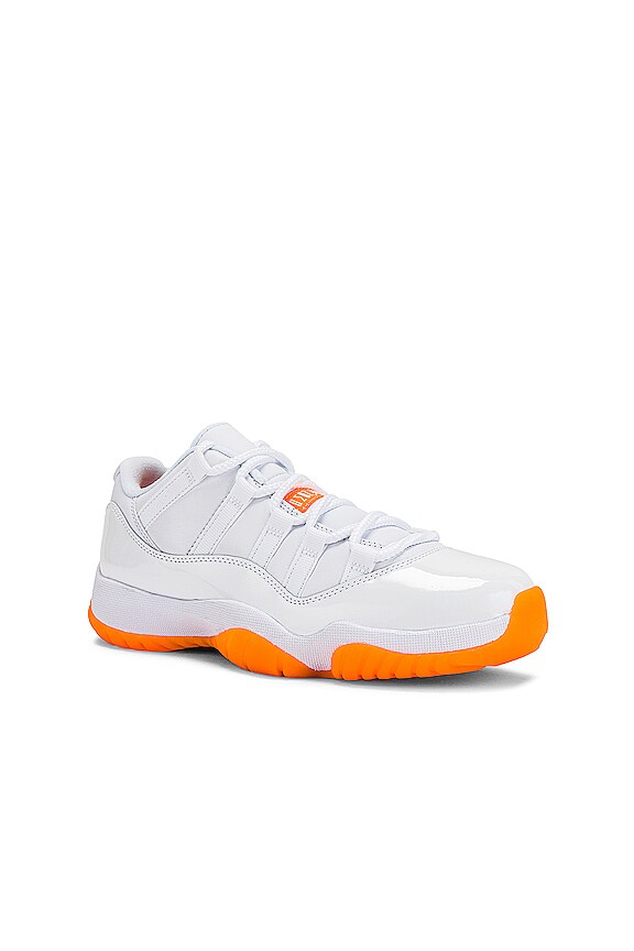 view 2 of 7 Air Jordan 11 Retro Low Sneaker in White & Bright Citrus