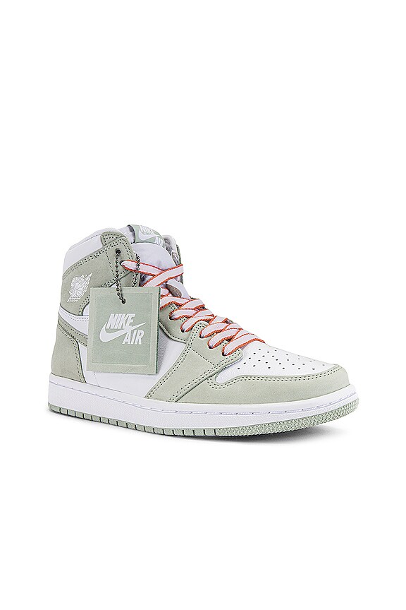 view 2 of 8 Air Jordan 1 High OG Sneaker in Seafoam, White, & Healing Orange
