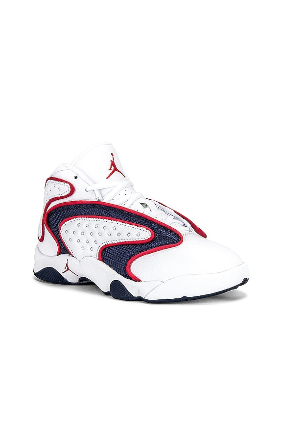 view 2 of 6 Air Jordan OG in White, University Red, Midnight Navy, & White