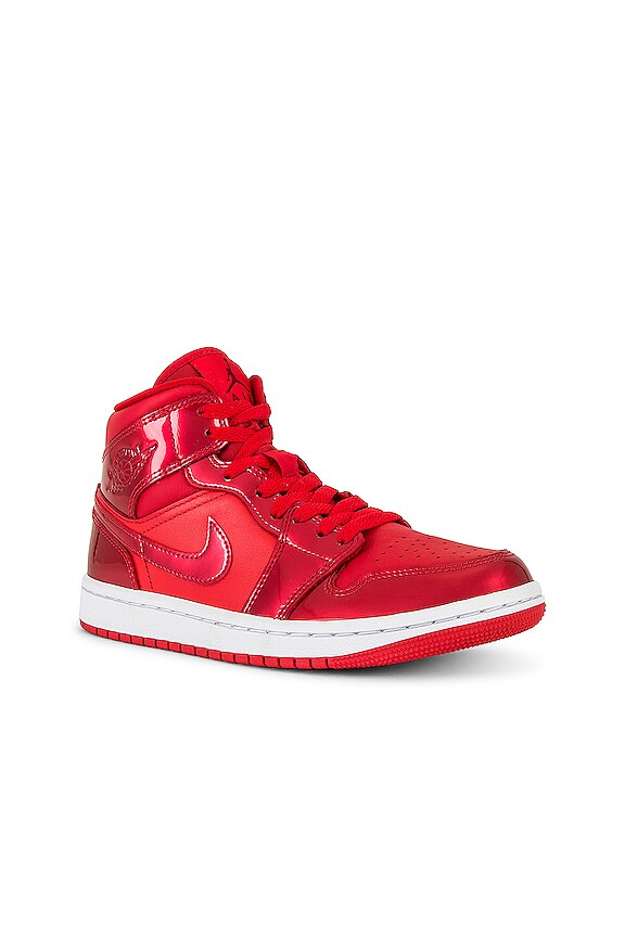 view 2 of 6 Air Jordan 1 Mid in University Red, Pomegranate & Red