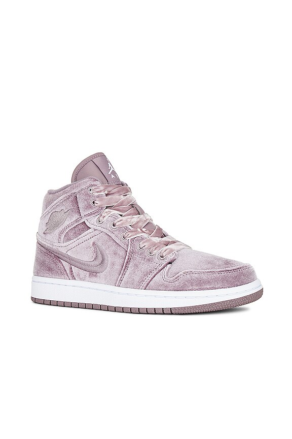 view 2 of 7 Air Jordan 1 Mid SE Sneaker in Purple Smoke & White