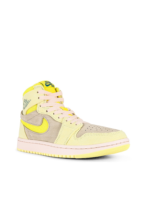 view 2 of 6 Air Jordan 1 Zoom Comfort 2 Sneaker in Citron Tint, Dynamic Yellow, & Muslin