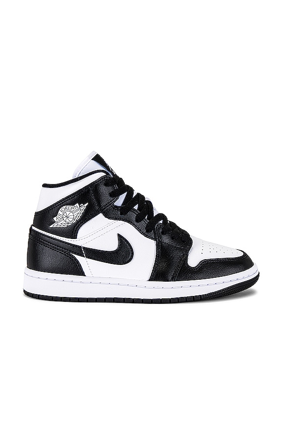 Jordan Air Jordan 1 Mid Sneaker in White & Black | REVOLVE