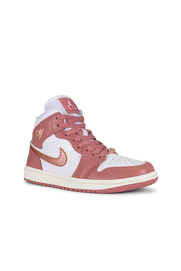 view 2 of 6 Air Jordan 1 Mid Se Sneaker in Red Stardust, Metallic Copper, White, & Sail