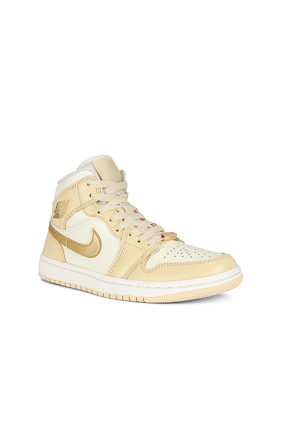 view 2 of 6 Air Jordan 1 Mid Se Sneaker in Pale Vanilla, Metallic Gold, & Coconut Milk