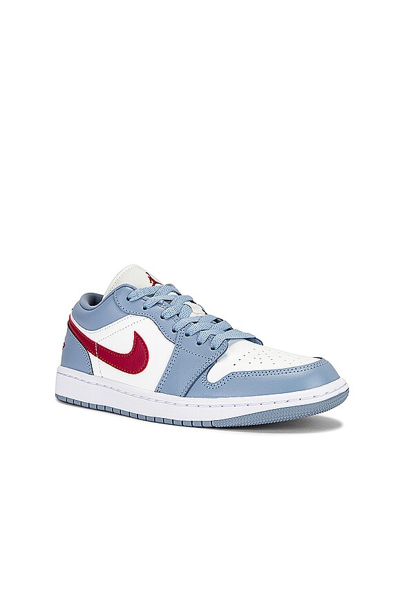 view 2 of 6 Air Jordan 1 Low Sneaker in Sail, Dune Red, Blue Grey, & White