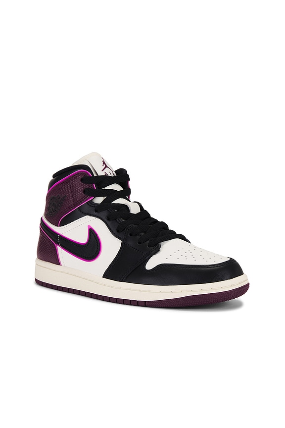 view 2 of 6 КРОССОВКИ AIR JORDAN 1 MID in Sail, Black, Active Pink, & Bordeaux