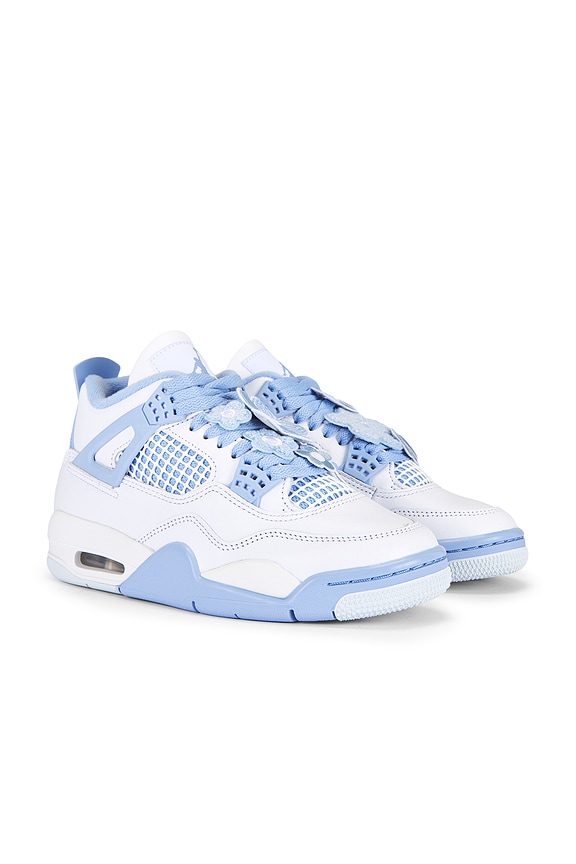 view 2 of 7 ZAPATILLA DEPORTIVA AIR JORDAN 4 RETRO in White, Aluminum, Blue Tint & Oil Green
