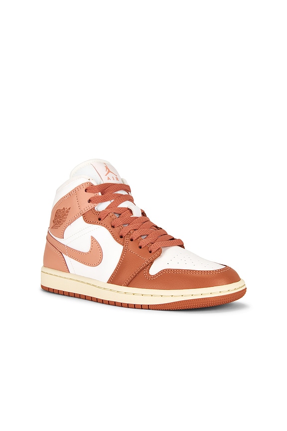 view 2 of 6 Air Jordan 1 Mid Sneaker in Sail, Light Madder Root, Madder Root & Muslin