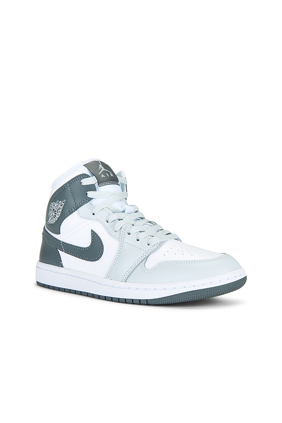 view 2 of 6 Air Jordan 1 Mid Sneaker in White, Smoke Grey & Pure Platinum