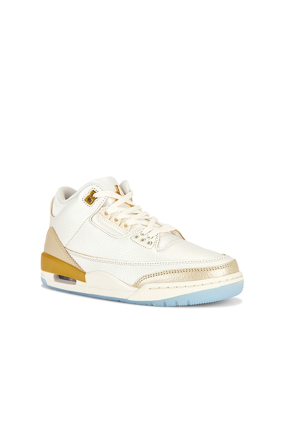view 2 of 6 Air Jordan 3 Retro Sneaker in Sail, Team Gold, Pale Ivory & Metallic Gold