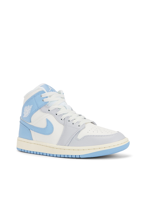 view 2 of 6 Air Jordan 1 Mid Sneaker in Psychic Blue, Neutral Grey & Sail