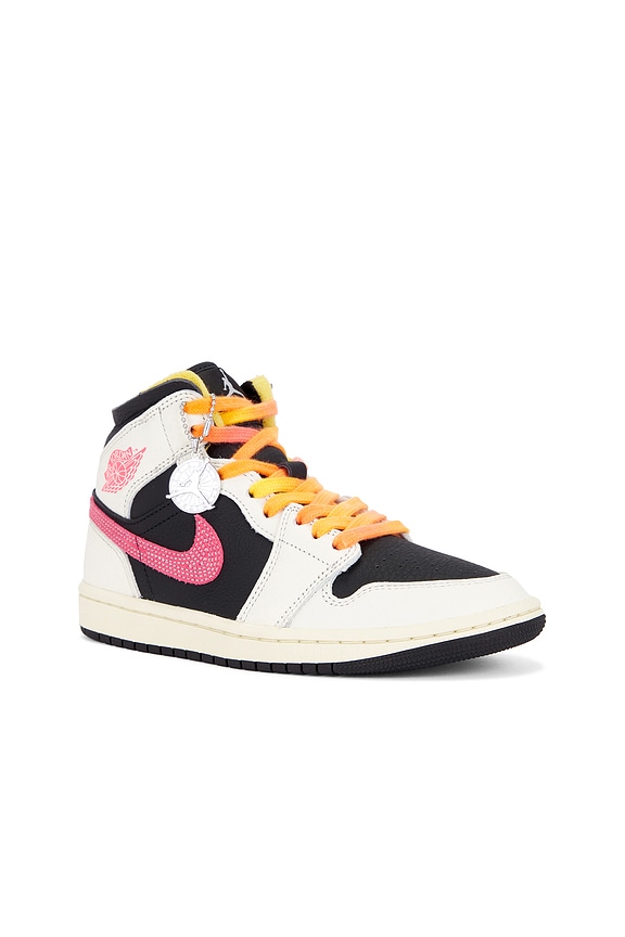 view 2 of 6 Air Jordan 1 Mid SE EDG Sneaker in Pale Ivory, Racer Pink, Black & Muslin
