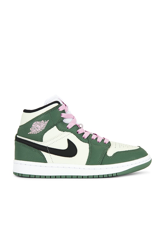 view 1 of 6 Air Jordan 1 Mid SE Sneaker in Dutch Green, Black & Barely Green