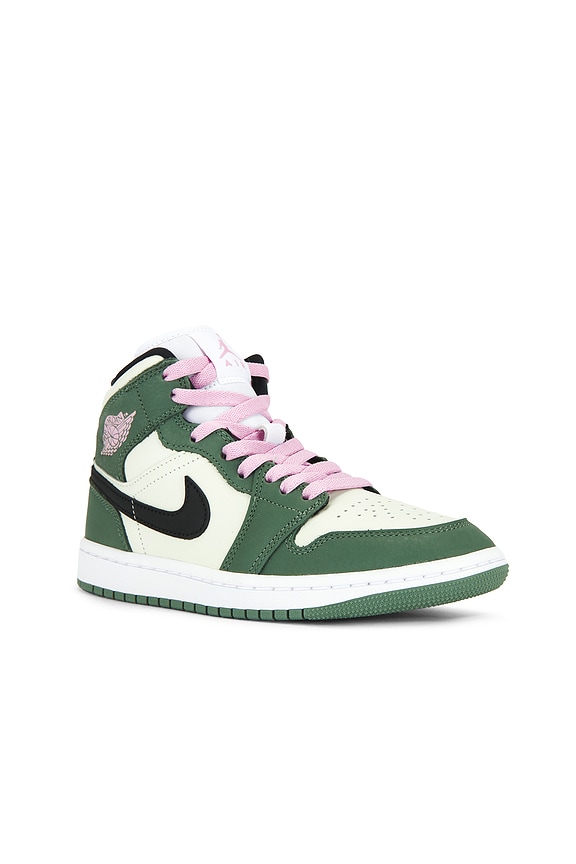 view 2 of 6 Air Jordan 1 Mid SE Sneaker in Dutch Green, Black & Barely Green