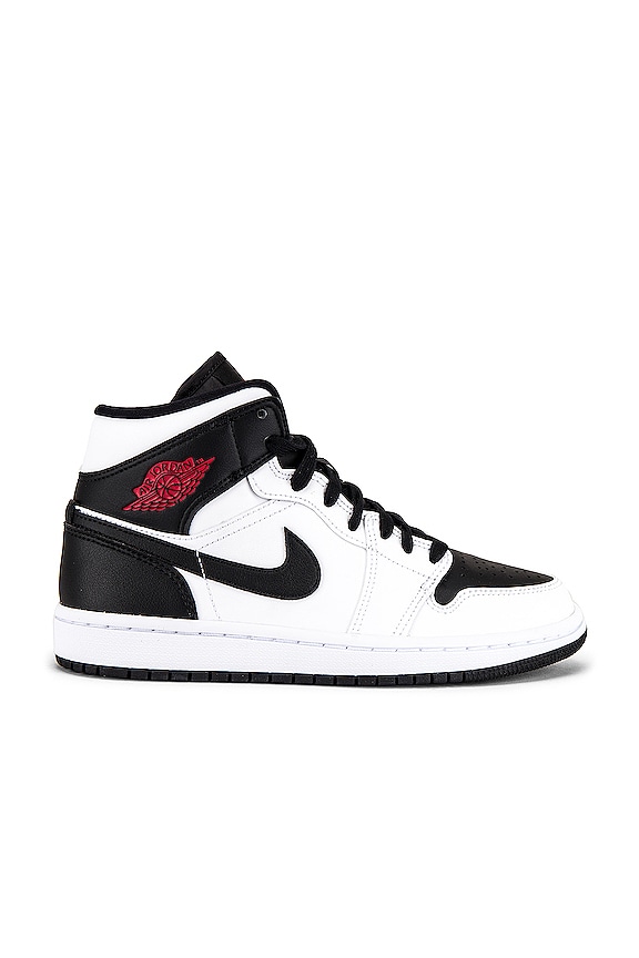 view 1 of 6 AJ 1 Mid Sneaker in White & Gym Red