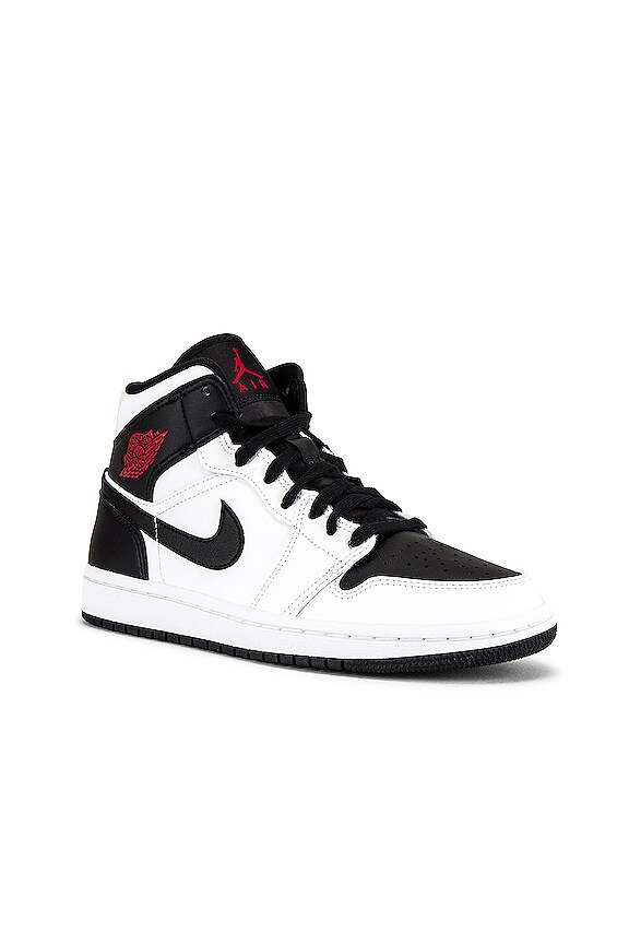 view 2 of 6 AJ 1 Mid Sneaker in White & Gym Red