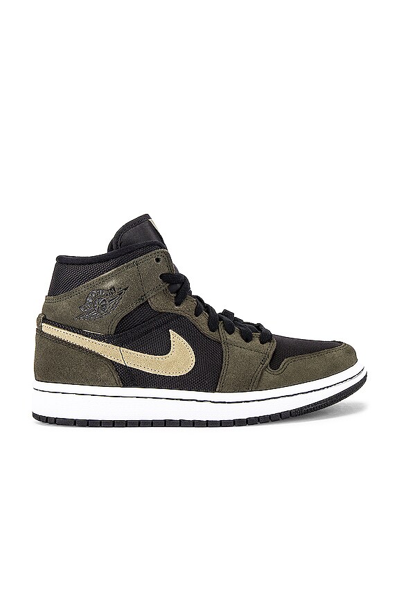 view 1 of 6 AJ 1 Mid Sneaker in Black & Trooper