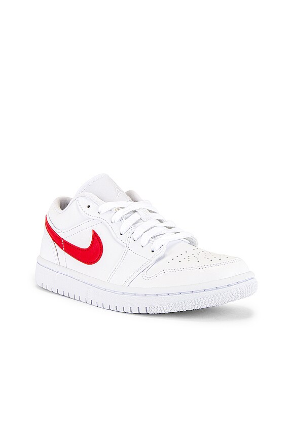 view 2 of 6 Air Jordan 1 Low Sneaker in White & University Red