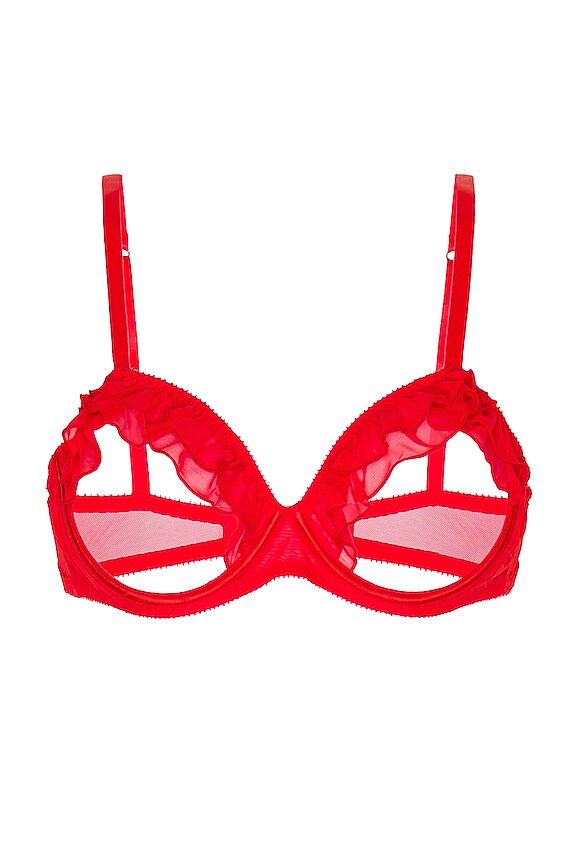 view 1 of 2 ODETTE 오픈 컵 브라 in Scarlet
