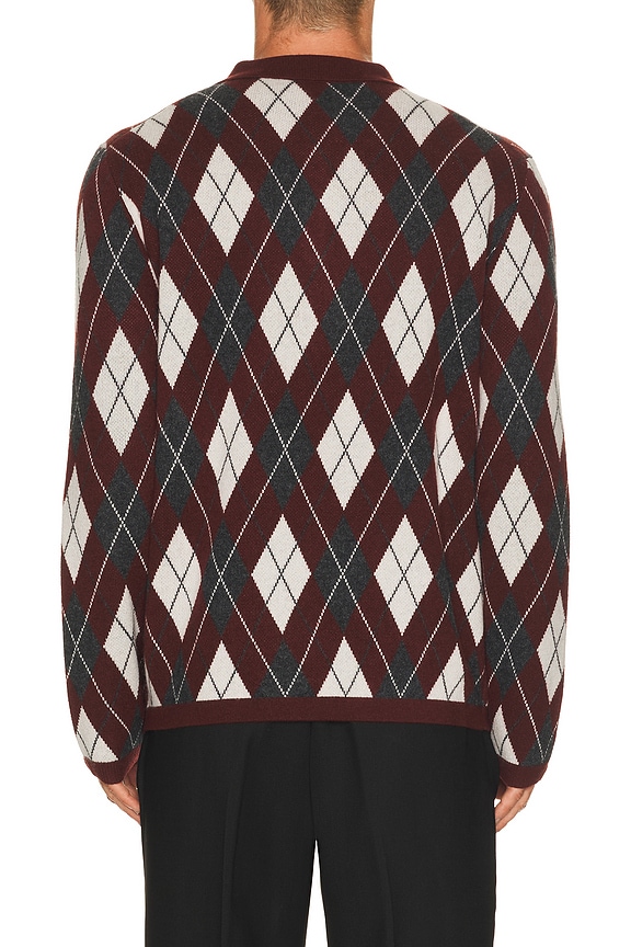 view 2 of 4 Callum Cashmere Argyle Polo in Fig Multi