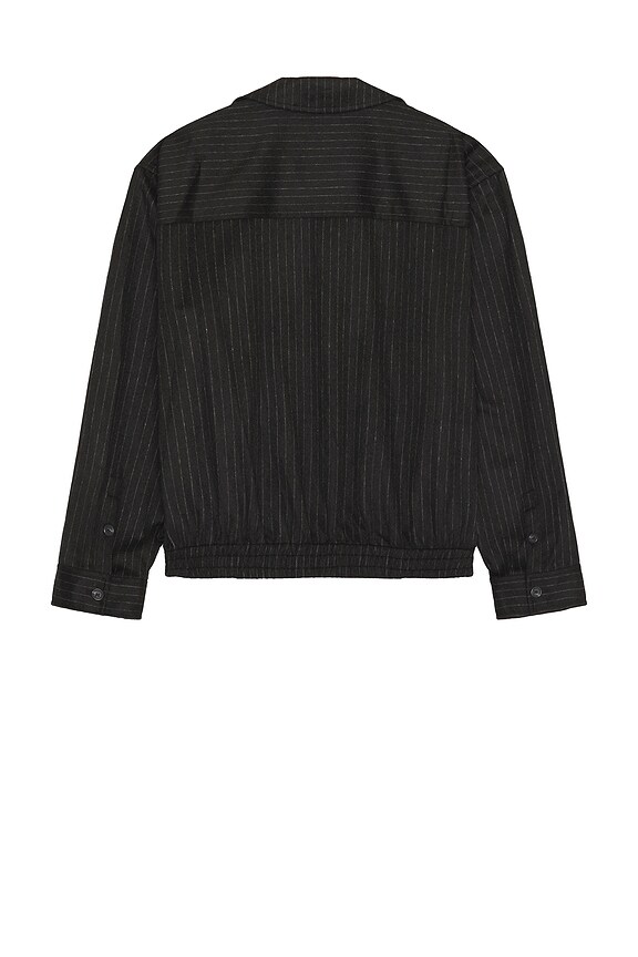 view 2 of 5 Ernie Blouson Shirt Jacket in Charcoal Pinstripe