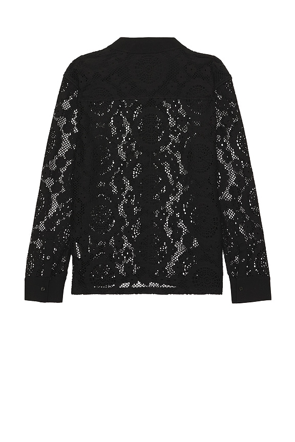 view 2 of 3 Lace Button Down Shirt in Black