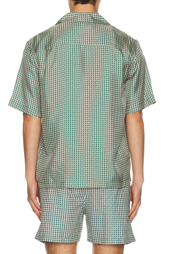 view 2 of 5 Clarke Printed Silk Shirt in Kelly Green Foulardprint