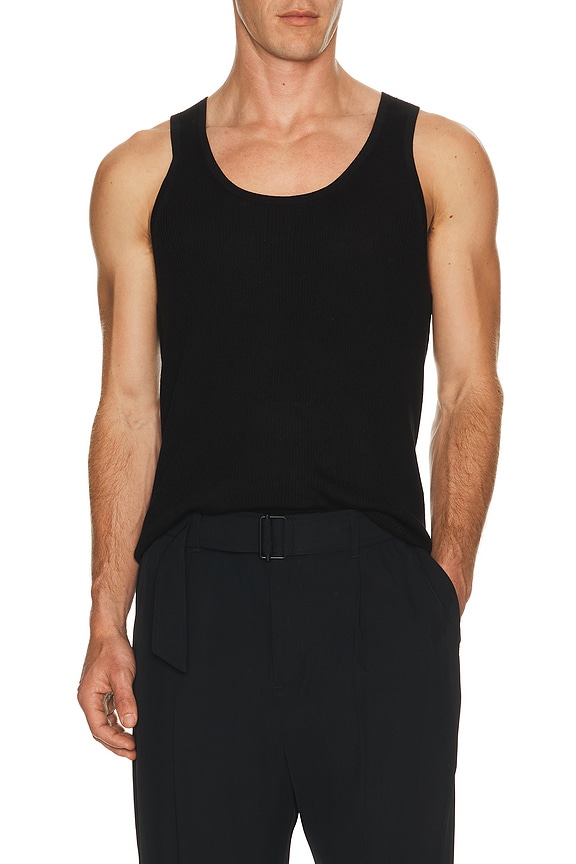 view 1 of 4 Idris Ribbed Tank in Black