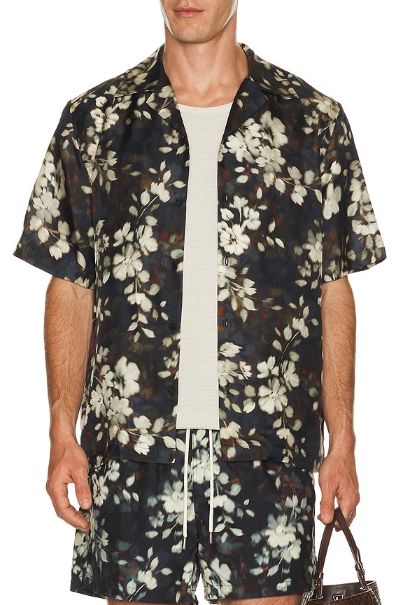 view 1 of 4 Casper Printed Silk Shirt in Floral Print
