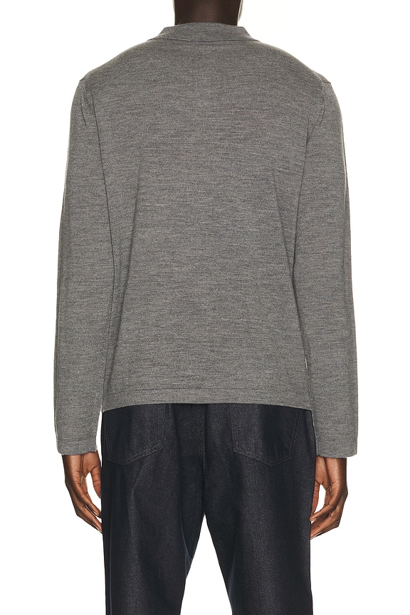 view 2 of 5 Reynolds Long Sleeve Polo in Charcoal Melange