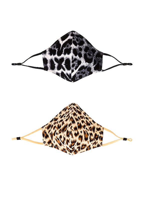 view 2 of 3 2 Pack Printed Cloth Masks in Cheetah