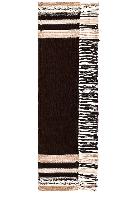 view 2 of 3 Ulanni Patchwork Fringe Scarf in Chocolate