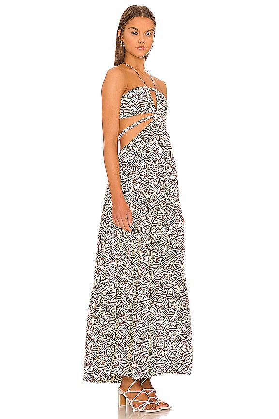 view 2 of 3 Laurel Cut Out Maxi Dress in Palm Leaf Coffee