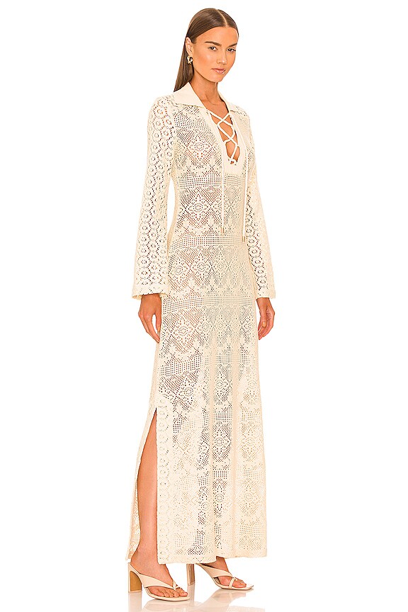 view 2 of 3 Zara Crochet Lace Up Maxi in Ceramic