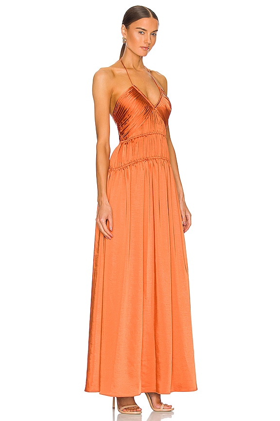 view 2 of 3 Clementine Halter Dress in Burnt Sienna