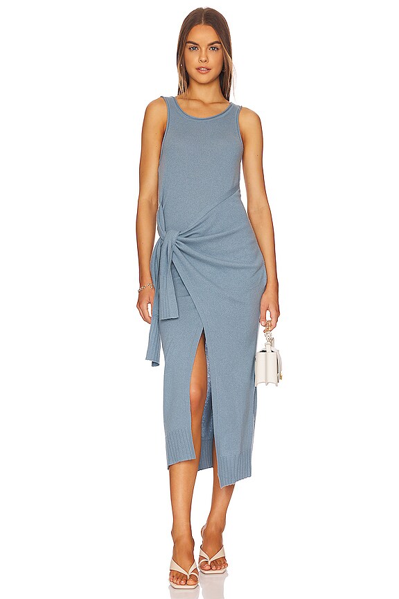 view 1 of 3 Flynn Wrap Cashmere Dress in Slate