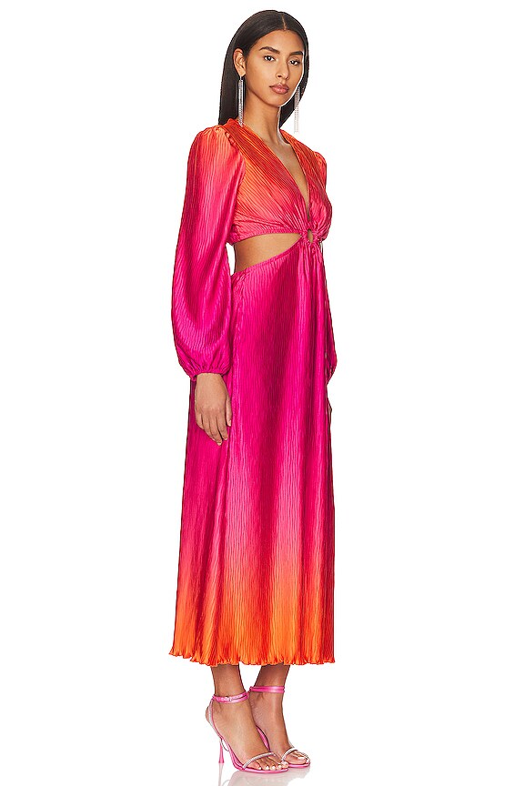 view 2 of 3 Jaelyyn Ombre Cut Out Dress in Tangerine Ombre