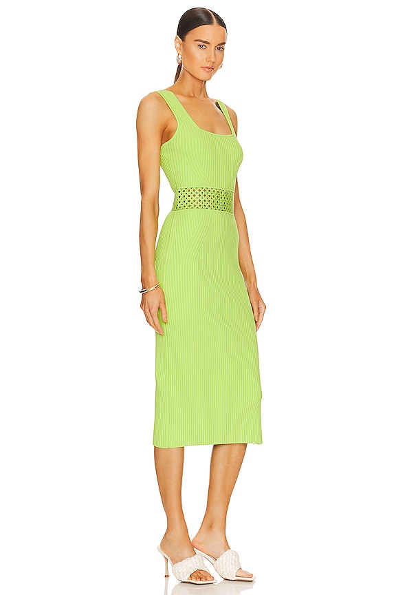 view 2 of 3 Loren Crochet Rings Midi Dress in Lime