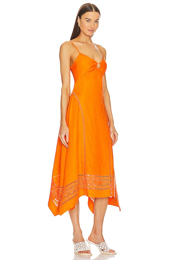 view 2 of 3 VESTIDO MIDI DE PAÑUELO VALERIA in Tangelo