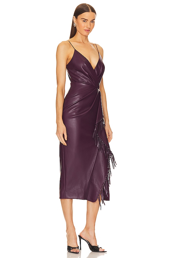 view 2 of 3 VESTIDO MIDI CON FLECOS CARLEE in Plum