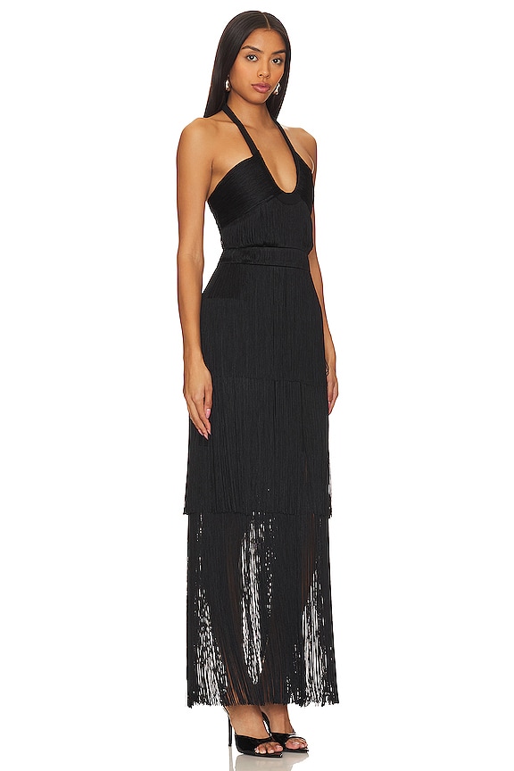 view 2 of 3 BALDWIN フリンジマキシドレス in Black