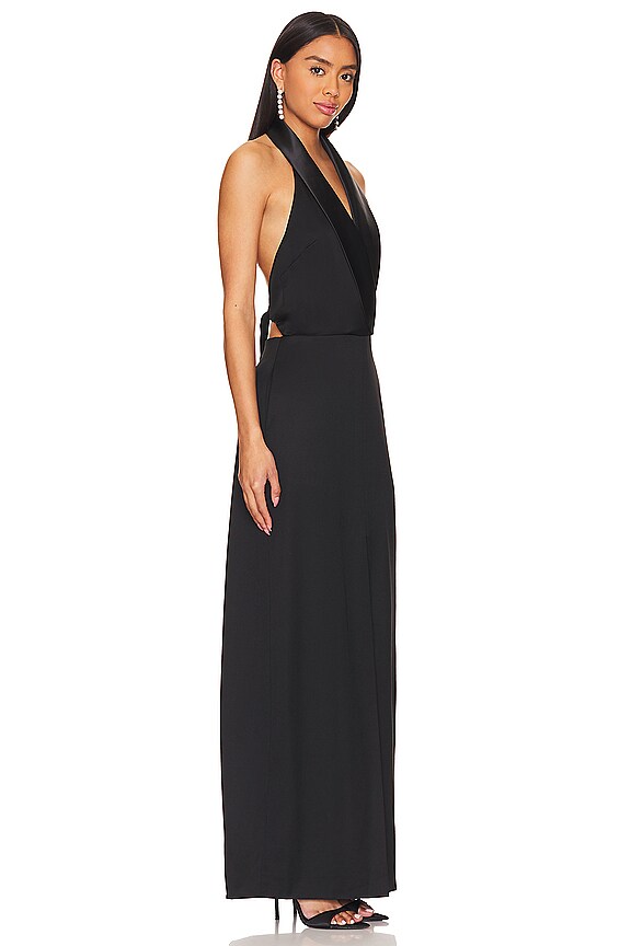 view 2 of 3 JANICE 턱시도 홀터 베스트 가운 in Black