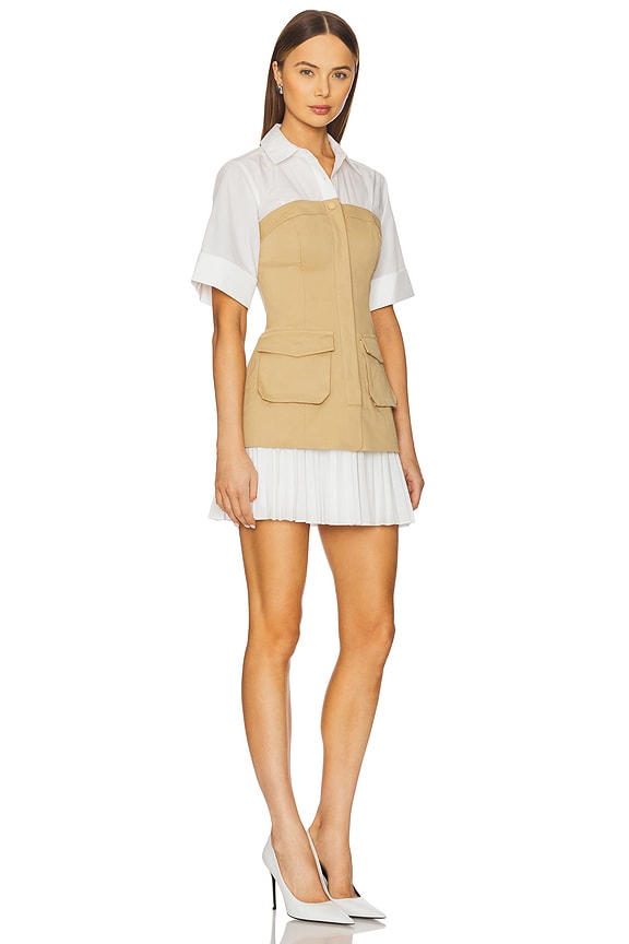 view 2 of 3 ROBE MINI MANCHES COURTES CROSBY in Khaki Multi