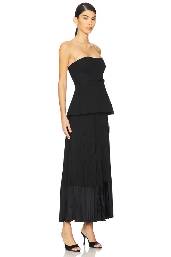 view 2 of 3 VESTIDO MIDI BUSTIER PRISCA in Black