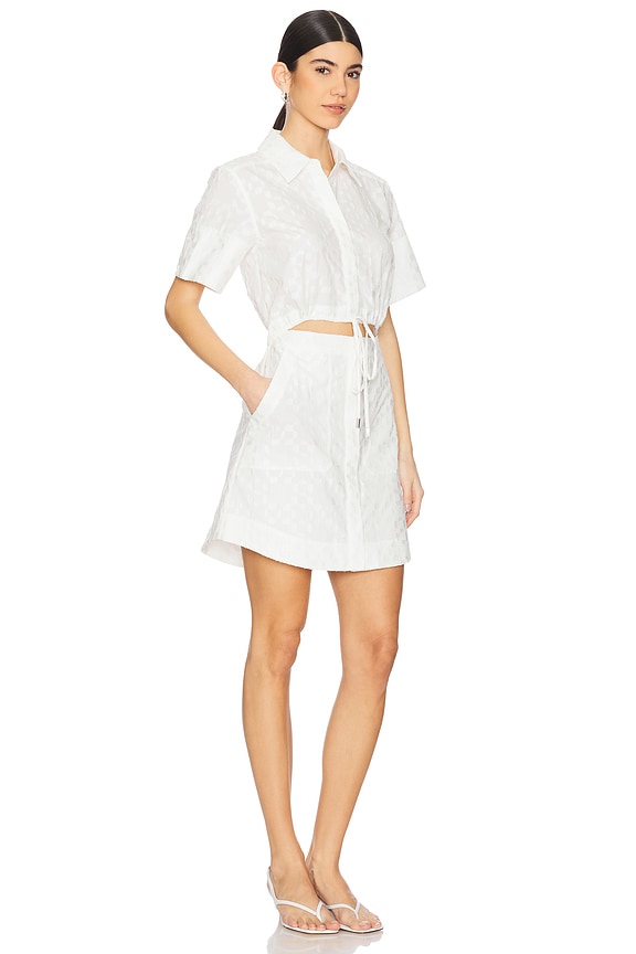 view 2 of 3 Marcy Short Sleeve Mini Shirt Dress in White