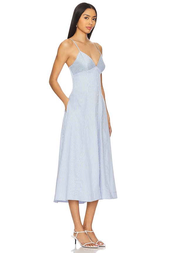 view 2 of 4 Honor Cami Midi Dress in Blue Hydrangea Stripe