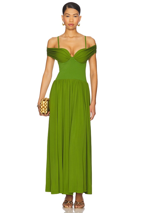 view 1 of 3 Amarantha Off Shoulder Dress in Kiwi